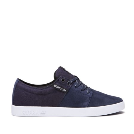 Supra Stacks II Mens Low Tops Shoes Navy UK 56YZB